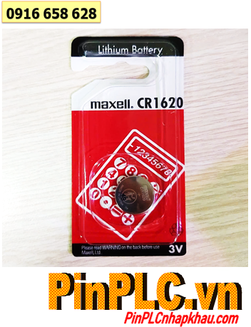 Maxell CR1620-BP1, Pin 3v lithium Maxell CR1620-BP1 (Vỉ đỏ, Xuất xứ NHẬT) chính hãng